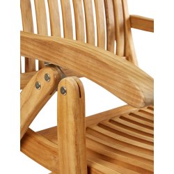 Gala Gold Teak bord med 4 stk. Luksus Boston 5 positions teak stole. 