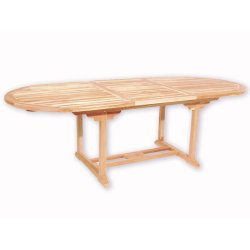 Silver teak st med 6 stole + bord 100x180-240 cm med tillgsplade. Jepara Teakst. 