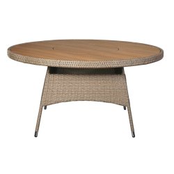 Sanna Havebord med drejeskive �150 cm � Aluminium / Polyrattan / Polywood - Flere farver!
