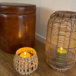 Luksuris puf fra Dacore i GTE bffellder - Cognac - m. Lg til opbevaring.  38 cm H48 cm