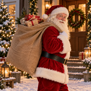 Julemandens s�k - Naturfarvet rustik kartoffels�k 80�120 cm - Perfekt som pynt eller julegavegivning�