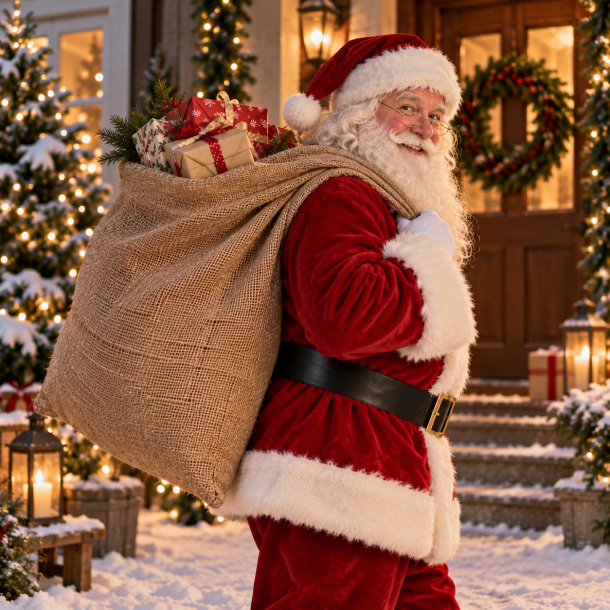 Julemandens s�k - Naturfarvet rustik kartoffels�k 80�120 cm - Perfekt som pynt eller julegavegivning�