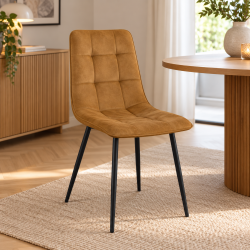 Stilren och bekv�m matstol med svarta metallben � Modell: Middelfart matstol � V�lj f�rg och material p� sitsen