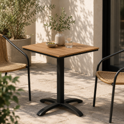 Lisa Caf�bord � 70�70 cm � Nonwood &amp; Aluminium - v�lg mellem farverne Natur eller Sand