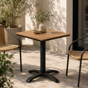 Lisa Caf�bord � 70�70 cm � Nonwood & Aluminium - v�lg mellem farverne Natur eller Sand