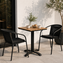 Lisa Caf�bord � 70�70 cm � Nonwood &amp; Aluminium - v�lg mellem farverne Natur eller Sand