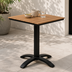 Lisa Caf�bord � 70�70 cm � Nonwood &amp; Aluminium - v�lg mellem farverne Natur eller Sand