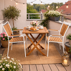 Eva / Boston fyrkantiga caf�set med 2 stolar - V�lj f�rg p� stolen