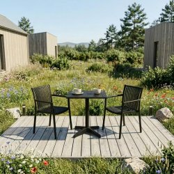 Berlin caf�s�t med 2 Lily havestole � Vedligeholdelsesfrit caf�s�t til terrasse og altan