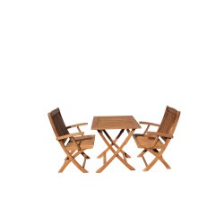 Cafest med 2 stk. armlnsstole.  BOSTON GOLD TEAK