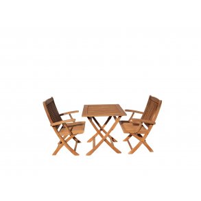 Cafest med 2 stk. armlnsstole.  BOSTON GOLD TEAK