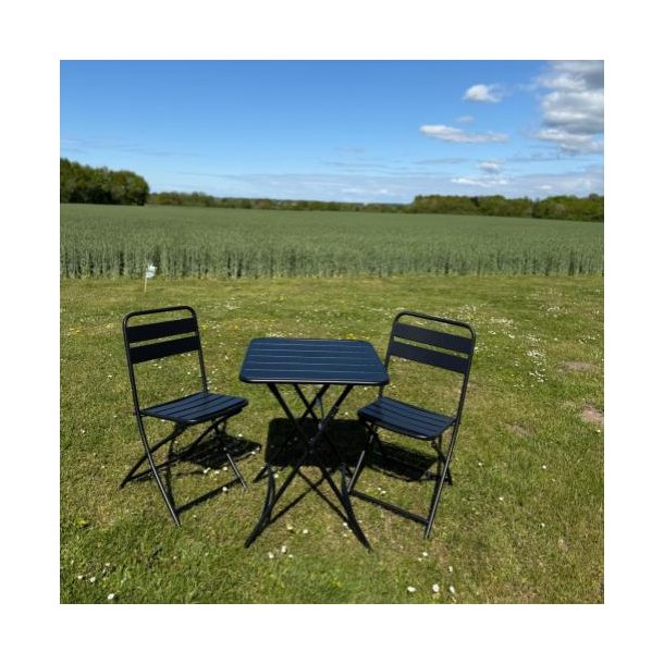 Charmerende cafest i stl - Bord + 2 stole. MODERNE CAFEST PERFEKT TIL ALTANEN!!! vlg farve