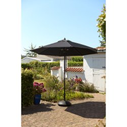Sort parasol - : 3m - Vandtt + Dug har UV50+ solbeskyttelse. Model: Capri nero