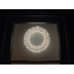 Dekorativ krans med 720 mikro-LED, gennemsigtig ledning, IP44 adapter, dobbelt timerfunktion 38 cm