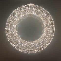 Dekorativ krans med 720 mikro-LED, gennemsigtig ledning, IP44 adapter, dobbelt timerfunktion 38 cm