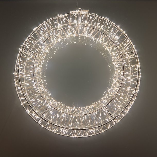 Dekorativ krans med 720 mikro-LED, gennemsigtig ledning, IP44 adapter, dobbelt timerfunktion �38 cm