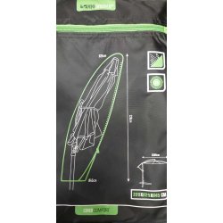 Hjkvalitets vandtt cover i sort slidstrk polyester til parasol maks str. 3x3 m el. 4 m.