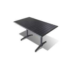 Marina Deluxe Terrasses�t med 4 stk. stabelstole og bord i nonwood/alu  � Hel�rsegnet, Rustfri Ramme &amp; H�j Siddekomfort