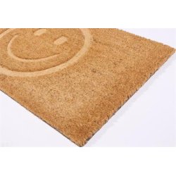 Kokos drmtte med smiley motiv, 40x70 cm - Slidstrkt og slidstrkt materiale