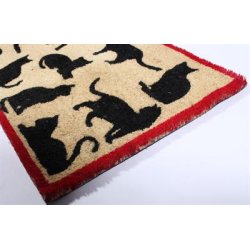 Kokos drmtte med flere kattemotiver, 40x70 cm - Holdbare materialer, der tler alt slags vejr