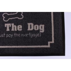 EKSTRA STOR - Ask the dog..." drmtte i 100% nylon, 45x75 cm - Slidstrkt og holdbart materiale