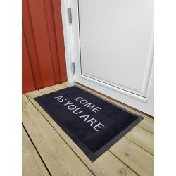 "Come as you are" drmtte, i lkkert slidstrk nylon og pvc materiale - 45 x 75 cm.