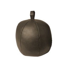 Drstopper i PU - lder - Kugle - 17 cm. Vlg farve Cognac eller mrkebrun