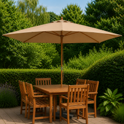 Parasol str. 3x3 meter -  V�lg farve - Vandt�t + Dug har UV30+ solbeskyttelse. Model: Nice