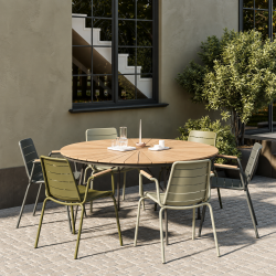 Parc Havestol i aluminium og teaktr� - v�lg farve!