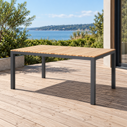 Annika havem�bels�t - Stilrent og moderne havebord med 4 komfortable stabelbare stole - Teak og antracit - Model: Mood Classic Extreme