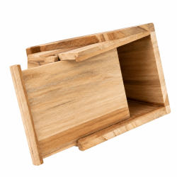 Elegant TEAK TR�S fuglehus i b�redygtigt teaktr� med �32 mm indflyvningshul og praktisk udtr�kkelig bund