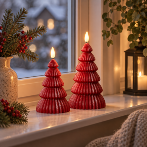 S�t � 2 LED juletr�er - Med multifunktionsfjernbetjening - V�lg farve!