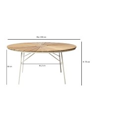 Ella Trdgrdsbord Teak - : 150 cm. Vlj frg p ramen: vit eller. antracit