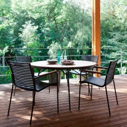 Parma classic st alu og teak m/ 4 stole - vlg bord og stols farve