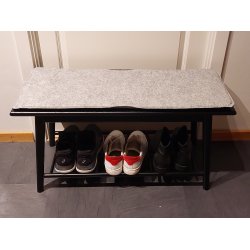 Sort lille bnk til entren NOBLE - inklusiv hynde og strop 