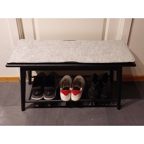 Sort lille bnk til entren NOBLE - inklusiv hynde og strop 