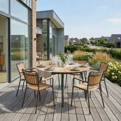 Tr�dg�rdsbord Eva - �: 150 cm - Teak - v�lj f�rg p� ramen