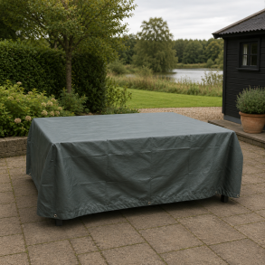 100% vandt�t cover til firkantet havem�bels�t - 140x125x90 cm - Passer til 4 stole og 1 bord - Gr�
