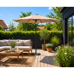 Markedsparasol - �: 3 m - m/ Tilt. V�lg farve - Vandt�t + Dug har UV30+ solbeskyttelse. Mod. Sevilla