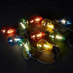 Partylights til parasol og andet. Skaber hygge om aftenen. Lavenergi LED kde - vlg farve p prene