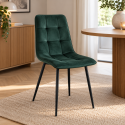 Stilren och bekv�m matstol med svarta metallben � Modell: Middelfart matstol � V�lj f�rg och material p� sitsen