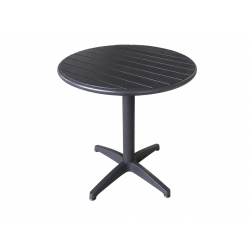 Underh�llsfritt caf�set med runt bord � 70 cm och tv� stolar - Brun