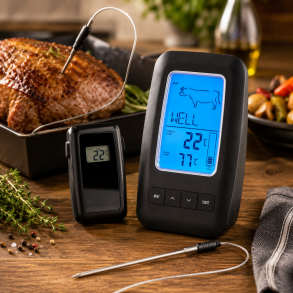 Tr�dl�st Digitalt Stegetermometer med Display & Temperaturalarm