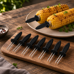 Majsholdere 8 stk. � Praktisk grilltilbeh�r i rustfrit st�l
