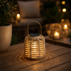Solcellelanterne i fletdesign � LED Havelanterne til Terrasse &amp; Have (2 st�rrelser)