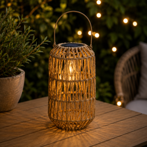 Solcellelanterne i fletdesign � LED Havelanterne til Terrasse & Have (2 st�rrelser)