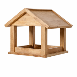 Fuglehus i gold teak � eksklusivt foderhus til haven