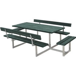 Bord/Bnkest m/2 rygln og 2 pbygninger - 260 cm - ReTex (genbrugt plast)