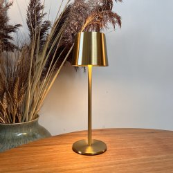 Genopladelig bordlampe m. touchknap - ledningsfri - 7 timer pr. opladning - V�lg farve!