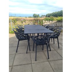 GUSTAV Havebord. Fremstillet i uv-bestykket durafit ( massivt fiberbeton ) med plads til 6-8 pers.